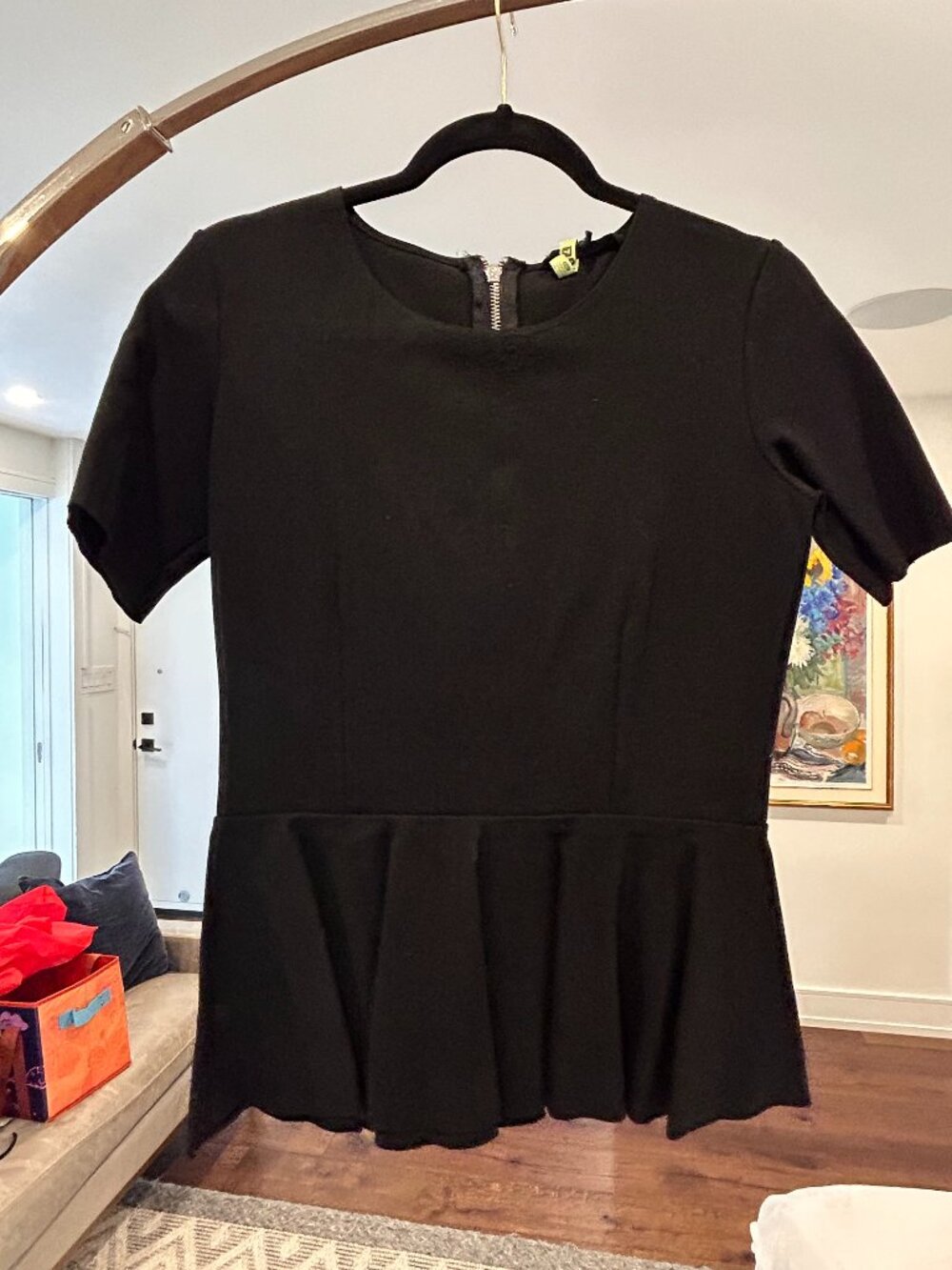 Olivaceous Black Peplum Top